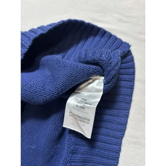 Vintage Sears Roebuck & Co blue Crewneck Holiday sweater red snowflakes Mens L - Picture 5 of 6